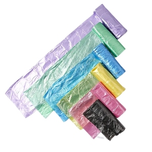 Custom Printed Eco-Friendly Disposable Tie Handle Garbage Bag <b>Rolls</b> for Supermarket & Exhibition Use T Shirt Trash Bags - Product Image 1