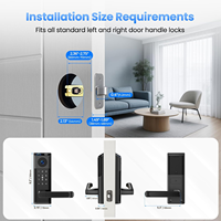 Serrure de porte intelligente Wifi Tuya avec sonnette intégrée, audio bidirectionnel, biométrique, avec caméra et empreinte digitale, pour maison et Airbnb