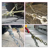 Chaîne en acier galvanisé G70 de 5/16 po, robuste, longueur 12 pi, crochets en J de 15 po, pour remorquage, transport, chaîne en V, chaîne de traînage, jaune/argent
