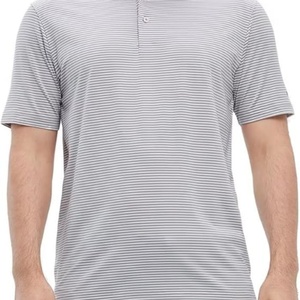 Chemise de golf à manches courtes pour homme, respirante, anti-humidité, en tissu tricoté, imprimé rayé, coupe classique - Product Image 6