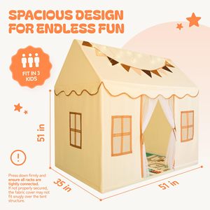 Enfants garçons filles intérieur extérieur Beige Polyester jouets tente fenêtre Playhouse princesse château enfants jouet tente - Product Image 4