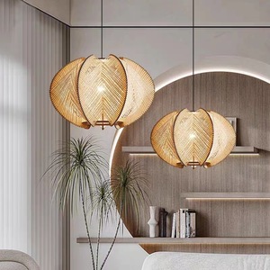 Wooden Birdcage Chandelier Round E27 LED Light Source Single Head For Restaurant Teahouse Bar Counter Leisure Venues - Product Image 2