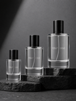 Parfum Pria Logo Kustom 100 ml Aroma Kayu Segar Teh Kulit Buah Bunga Semprotan Tahan Lama untuk Kantor Pesta