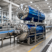 Autoclave rotative automatique à immersion dans l'eau pour la stérilisation des boîtes de conserve, des sachets rétractables et des bouteilles en plastique