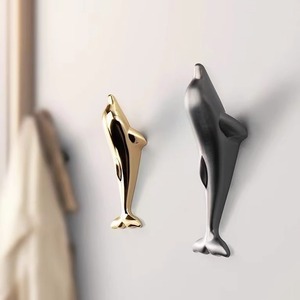 Dolphin Wall Hooks Adhesive No Drilling Required Novelty Coat Rack Decorative Animal Shape Easy Install - Product Image 1