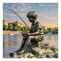 Estatua de Cupido de Latón de Tamaño Real para Jardín, Figura Artística de Mitología Romana Clásica, Escultura para Decoración de Exteriores