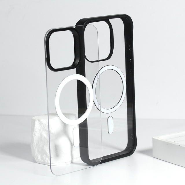New Design Magnetic Phone Case for iPhone 15 16 Series Anti-Yellowing Custom Pattern Clear Phone Cover For iPhone 14 pro max
