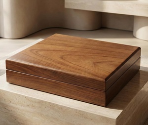 Boîte cadeau en <span class=keywords><strong>bois</strong></span> personnalisée, emballage de luxe pour bijoux, boîte de rangement, grande boîte décorative en noyer pour cadeaux, sans minimum de commande - Product Image 2