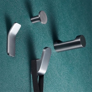 Gun Gray Chrome-Plated Iron Modern Bathroom Wall <b>Hook</b> Single <b>Hook</b> Coat <b>Hook</b> for Tools - Product Image 2