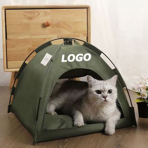 Cama para Mascotas, Caja Plegable y Transpirable para Mascotas con Tapete Refrigerante, Casa Simple de Color Sólido para Perros y Gatos, Ideal para Regalos Promocionales - Product Image 1