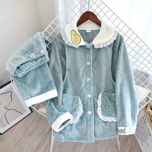 Ropa de <span class=keywords><strong>maternidad</strong></span> Invierno Engrosado Cálido Mujeres embarazadas Posparto <span class=keywords><strong>Lactancia</strong></span> <span class=keywords><strong>Pijama</strong></span> Traje - Product Image 6