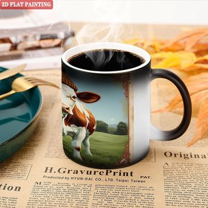 Taza Mágica Negra Esmerilada de 11 oz, Taza de Té de Cerámica que Cambia de Color con el Calor - Product Image 5