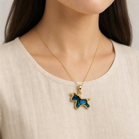 Colliers pendentifs en argent sterling 925 avec coquille d'ormeau et cheval, plaqués or 18 carats, bijoux fantaisie pour femmes, vente en gros