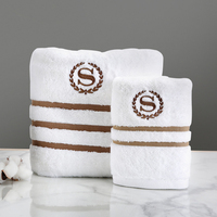 Linge de lit doux et absorbant de qualité supérieure pour hôtel Ensemble de serviettes de toilette de luxe en coton blanc personnalisé pour salle de bain