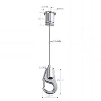 Ensembles d'élingue en fil d'acier inoxydable de haute qualité pince à fil réglable et kit de suspension de câble de coupleur de plafond pour feux de signalisation