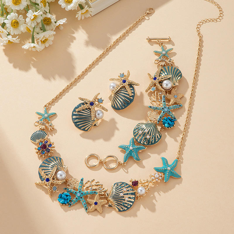 Pendant Beach Jewelry Amazon Colored Starfish Necklace Cute Preppy