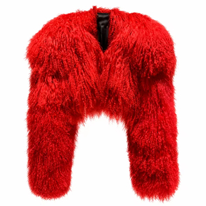 <span class=keywords><strong>Manteau</strong></span> en fourrure de mouton de Mongolie véritable, épais, chaud, <span class=keywords><strong>court</strong></span>, bouclé et moelleux, couleur personnalisée pour femmes - Product Image 5