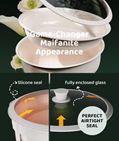 OULU Réchaud de buffet arabe en acier inoxydable blanc, alimenté au combustible, avec une capacité de 4,5 L pour mariages et banquets