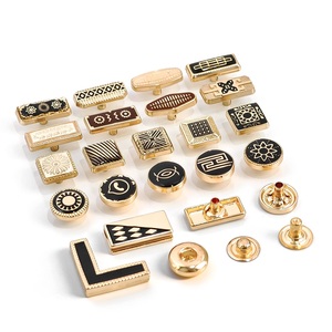 Boutons-pression métalliques personnalisés avec logo, design rectangulaire en relief, style classique, boutons pour vêtements, thobe, attaches décoratives - Product Image 3