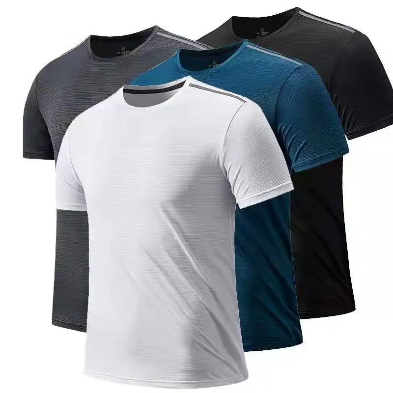 Wholesale men short sleeve tee shirt gym fitness drying-fast T-Shirt sport men's t-shirts