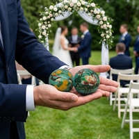 Boules de Baoding artisanales, boules d'exercice creuses à coups de clochettes, revêtement en résine, cadeau artisanal chinois pour anniversaire de mariage