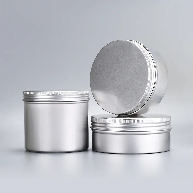 30ml 60ml 100mL Frasco de lata de aluminio 150 ml Envase de lata redondo de aluminio Bálsamo labial Frasco de crema cosmética con tapa de rosca