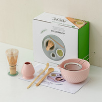 Ensemble de thé matcha Astief, 8 pièces, fouet en bambou, bol à matcha, cuillère en bambou, chawan en céramique personnalisé, ensemble de matcha japonais en forme de losange