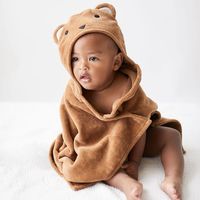Serviette de bain à capuche en bambou tissé avec broderie animale, antimicrobienne et séchage rapide, pour la salle de bain et la chambre de bébé
