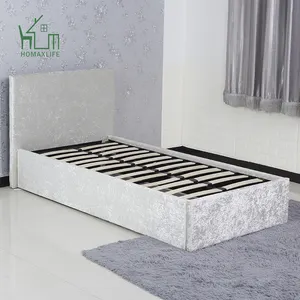 Hot sell modern new design single king queen size cheap upholstered Fabric Storage Bed