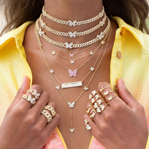 Collana Delicata con Ciondolo a Farfalla Placcato <span class=keywords><strong>Oro</strong></span> 18k in Ottone per <span class=keywords><strong>Donna</strong></span> - Product Image 1