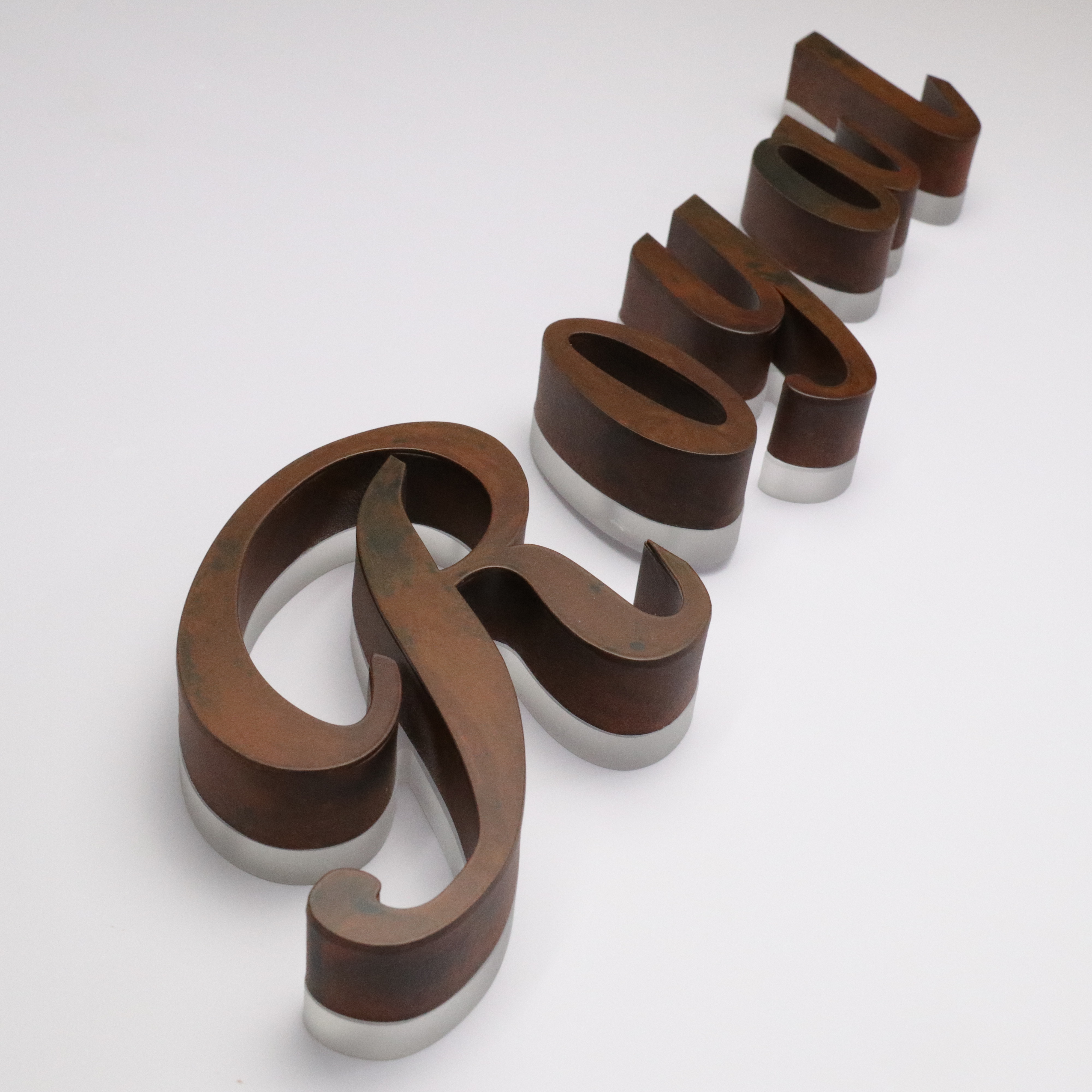 Vintage Led Stainless Steel Backlit Illuminated Light Letter Business Logo Design