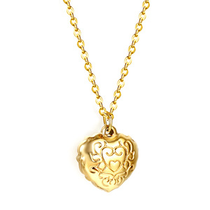 สร้อยคอจี้รูปหัวใจเปลือกหอยสแตนเลสชุบทอง 18K สร้อยคอคลาวิเคิล ของขวัญเครื่องประดับ - Product Image 4