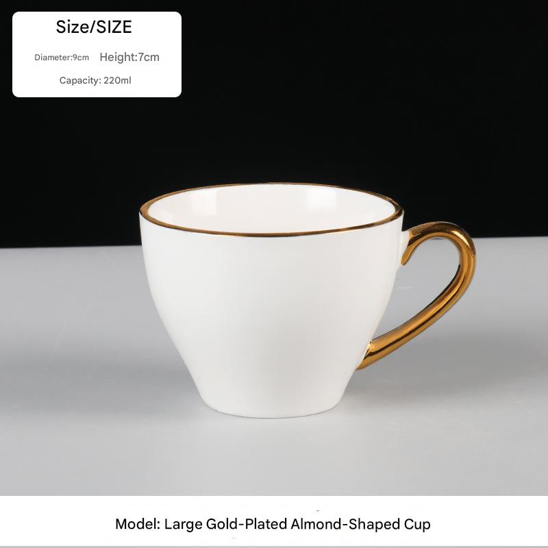 Tasse à café tulipe dorée élégante 220ML