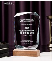 Trophée en cristal poli gravé sur mesure, écologique, pour anniversaire d'entreprise, souvenir, fabricant expert en trophées haut de gamme