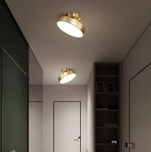 Round Porch Hall <b>Lights</b> Bedroom Nordic Brass <b>Modern</b> Simple <b>Led</b> Corridor <b>Ceiling</b> <b>Light</b> - Product Image 4