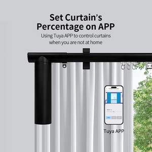 KYOK Modern Smart <b>Curtain</b> Opener Ceiling Mount Track with Rechargeable Motor - Product Image 2