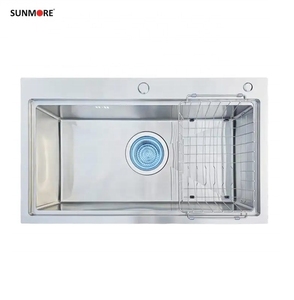 Fregadero de cocina de acero inoxidable cepillado 304 hecho a mano, de montaje único, diseño moderno, económico, de Vietnam - Product Image 2