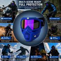Masque de protection intégral détachable pour moto, lunettes tactiques de motocross, casque, lunettes de conduite, accessoires moto