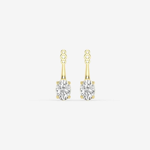1 Ctw Oval Lab Grown Diamond Drop <b>Earring</b> Jackets Elegant Fashion Jewelry For Women Modern Luxury Statement <b>Hoop</b> Earings - Product Image 5