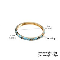 Gelang Paduan Seng Enamel Berlapis Bunga Kecil Warna-Warni Gaya Cina Retro Baru yang Stylish