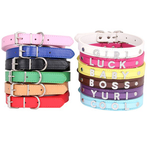 2025 Quchonpet Wholesale <b>Cheap</b> Plain Personalized Name Alphabet Leather Dog Collar With Sliding Letters - Product Image 4