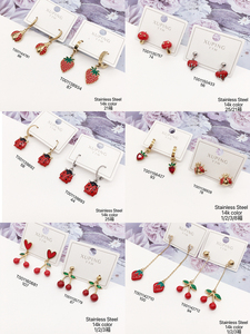 XUPING gioielli in acciaio inox perla perla ciliegia orecchino <span class=keywords><strong>collana</strong></span> fragola farfalla <span class=keywords><strong>coccinella</strong></span> frutta bambina <span class=keywords><strong>collana</strong></span> bambino - Product Image 5