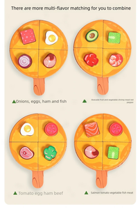 Juguete Educativo Montessori <span class=keywords><strong>de</strong></span> Madera, Juego <span class=keywords><strong>de</strong></span> <span class=keywords><strong>Pizza</strong></span> <span class=keywords><strong>de</strong></span> Madera para Niños, Juguete <span class=keywords><strong>de</strong></span> Imitación - Product Image 6