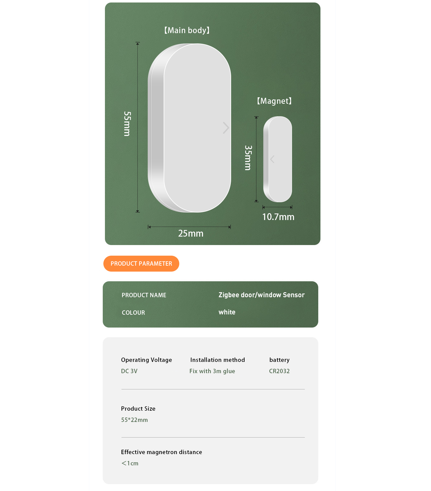 Glomarket Tuya Wifi/Zigbee Linkage Anti-theft Monitoring Smart Wi-Fi Door Sensor And Window Sensor