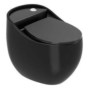 Modern Dual-Flush One Piece <strong>Toilet</strong> Seat <strong>Black</strong> for Home Hotel Bathroom Floor Mounted Ceramic Siphon Flushing S-Trap Slow Cover - Product Image 5