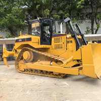 Bulldozer sur chenilles Caterpillar d'occasion pas cher, modèle original CAT D7R avec moteur CAT, idéal pour le nivellement des sous-sols routiers et les travaux de terrassement.