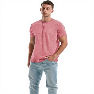 Camiseta de Manga Larga para Hombre, Color Rosa Sólido, Cuello Redondo, Estilo Holgado, Tejido de Punto, 100% Algodón, Diseño en Blanco para Impresión Digital - Product Image 1