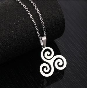 Collar con Colgante Inspirado en la Película Teen Wolf, <span class=keywords><strong>Triskele</strong></span>, Triskelion, de Acero Inoxidable Plateado, Joyería Redonda para Mujer, Regalos - Product Image 6