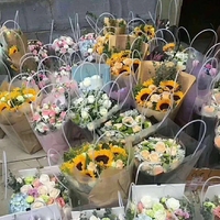 Sacs en plastique Transparent Opp pour fleurs, un Bouquet Transparent de révélation du trapézoïdal, corée pour anniversaire, 2018