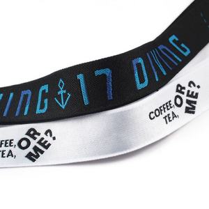 Prix usine Haute Qualité Tissage Imprimé Polyester Porte-clés Off-Noir Rose Personnalisé Blanc Lanière - Product Image 4